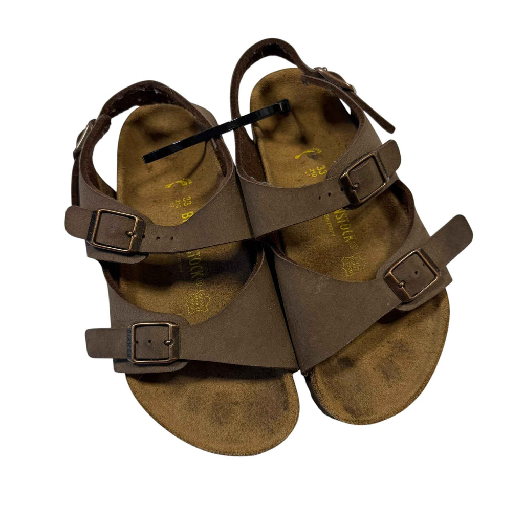 BIRKENSTOCK Kids Milano Birkibuc Ankle-Strap Sandal - Mocha Brown, Size US 2 Big Kids (EU 33) - Ready Kids Canada