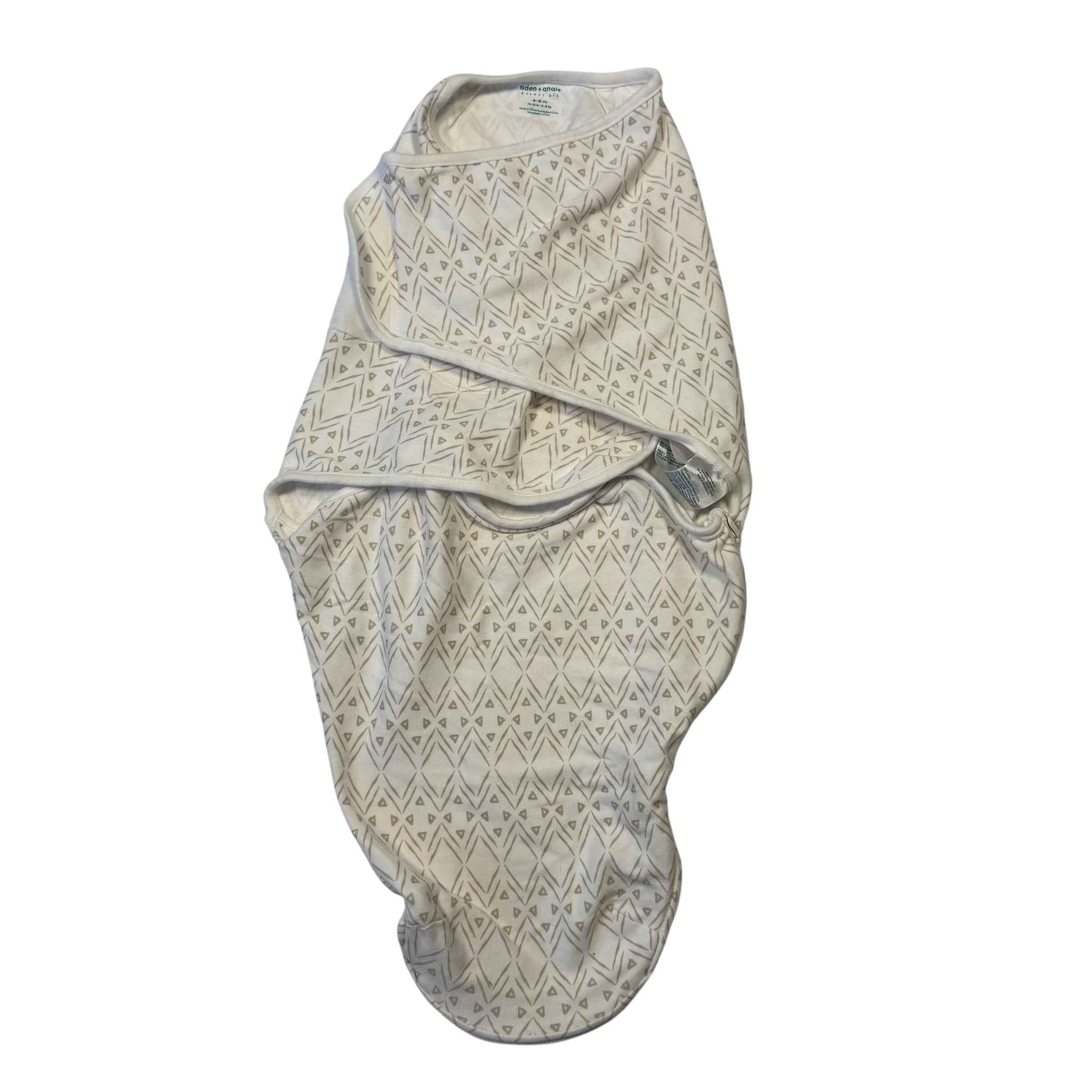 aden + anais essentials Easy Swaddle Wrap, White Geometric, Size Medium (4–6 Months) - Ready Kids Canada
