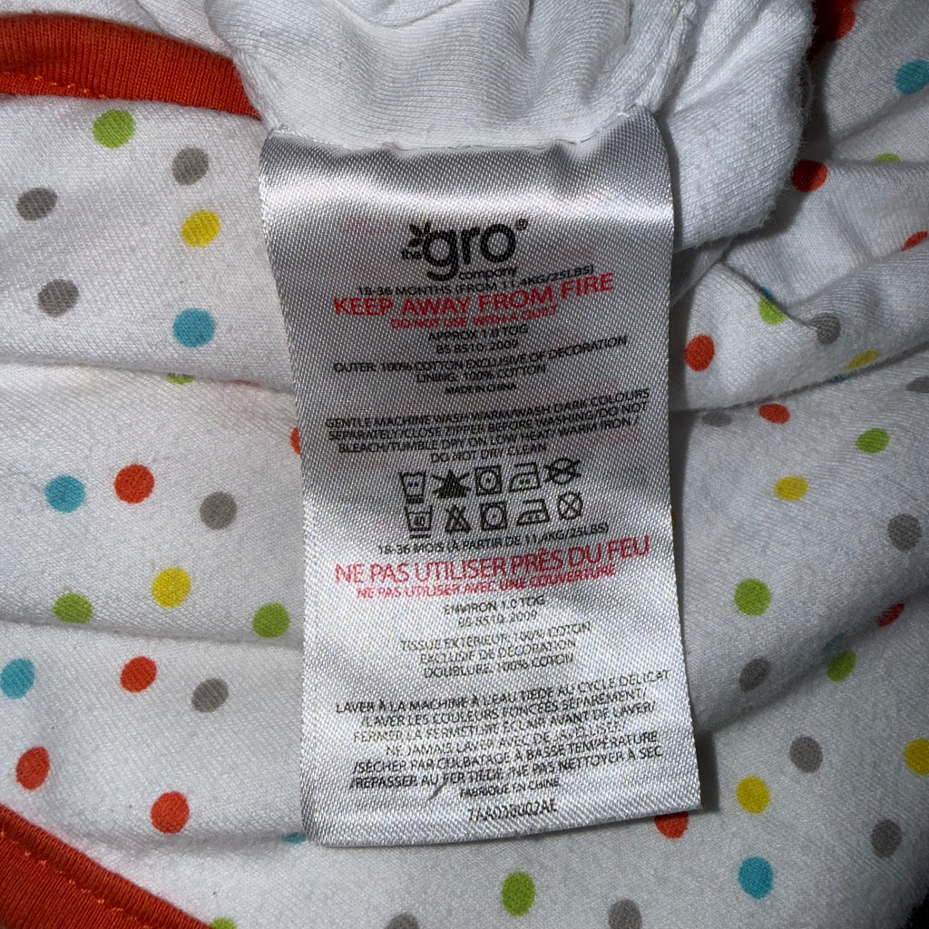 Grobag Sleep Sack 1.0 TOG Polka Dot 18-36 Months - Ready Kids Canada