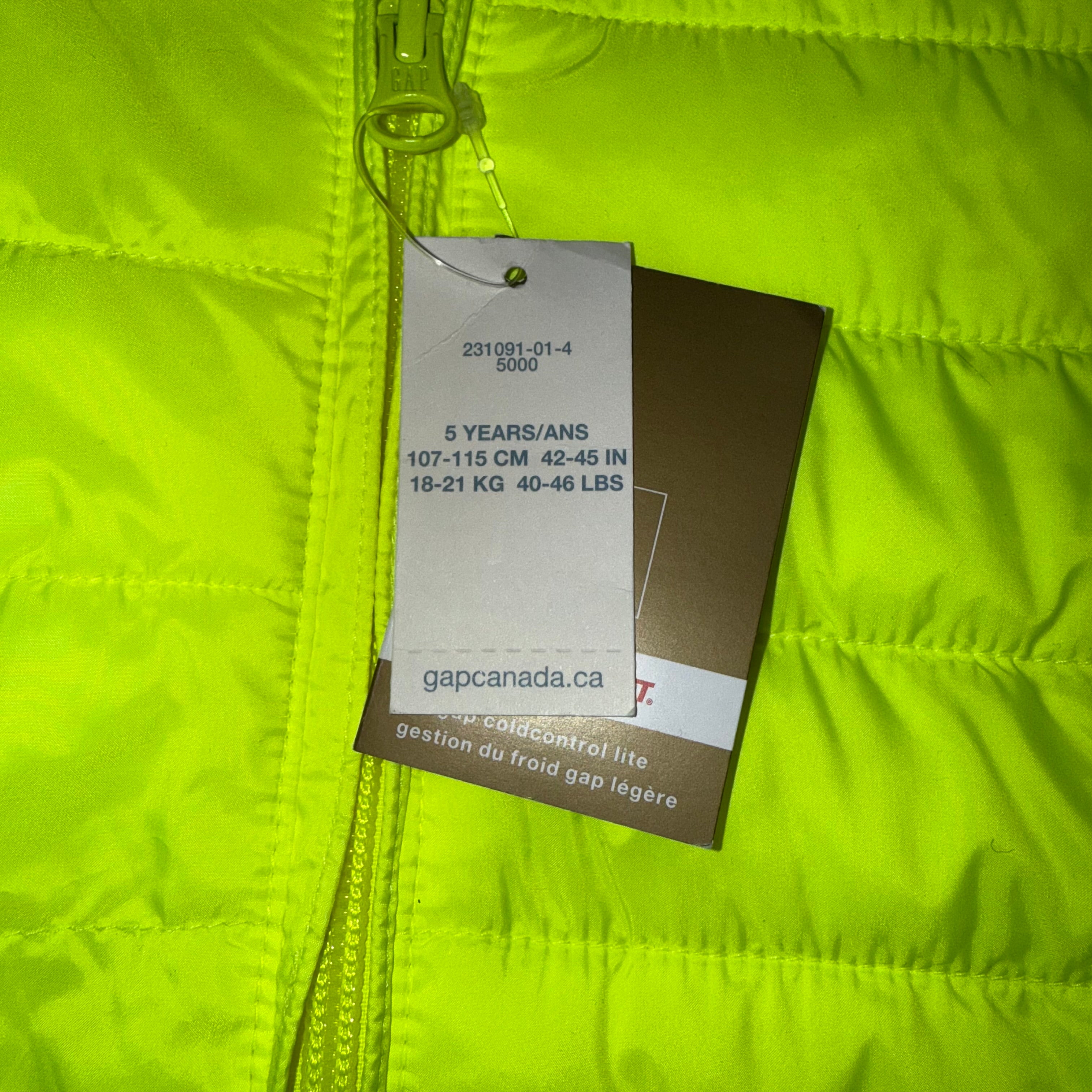 GAP 5T toddler primaloft lightweight puffer jacket NEW BNWT brand new