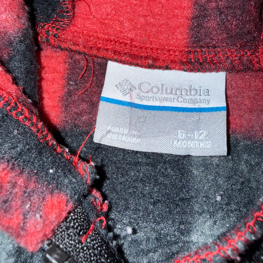 Columbia fleece suit 6-12 months baby bunting with fold-over mitts