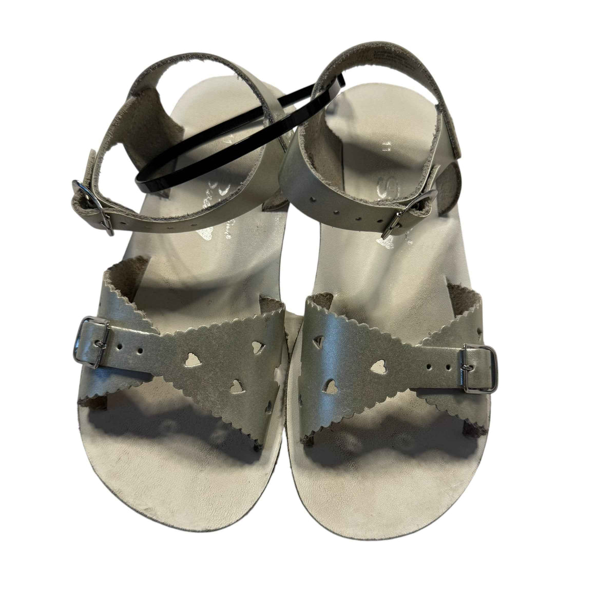 Salt Water Sandals by Hoy Shoe Sweetheart Silver Size 11 Little Kid - Ready Kids Canada