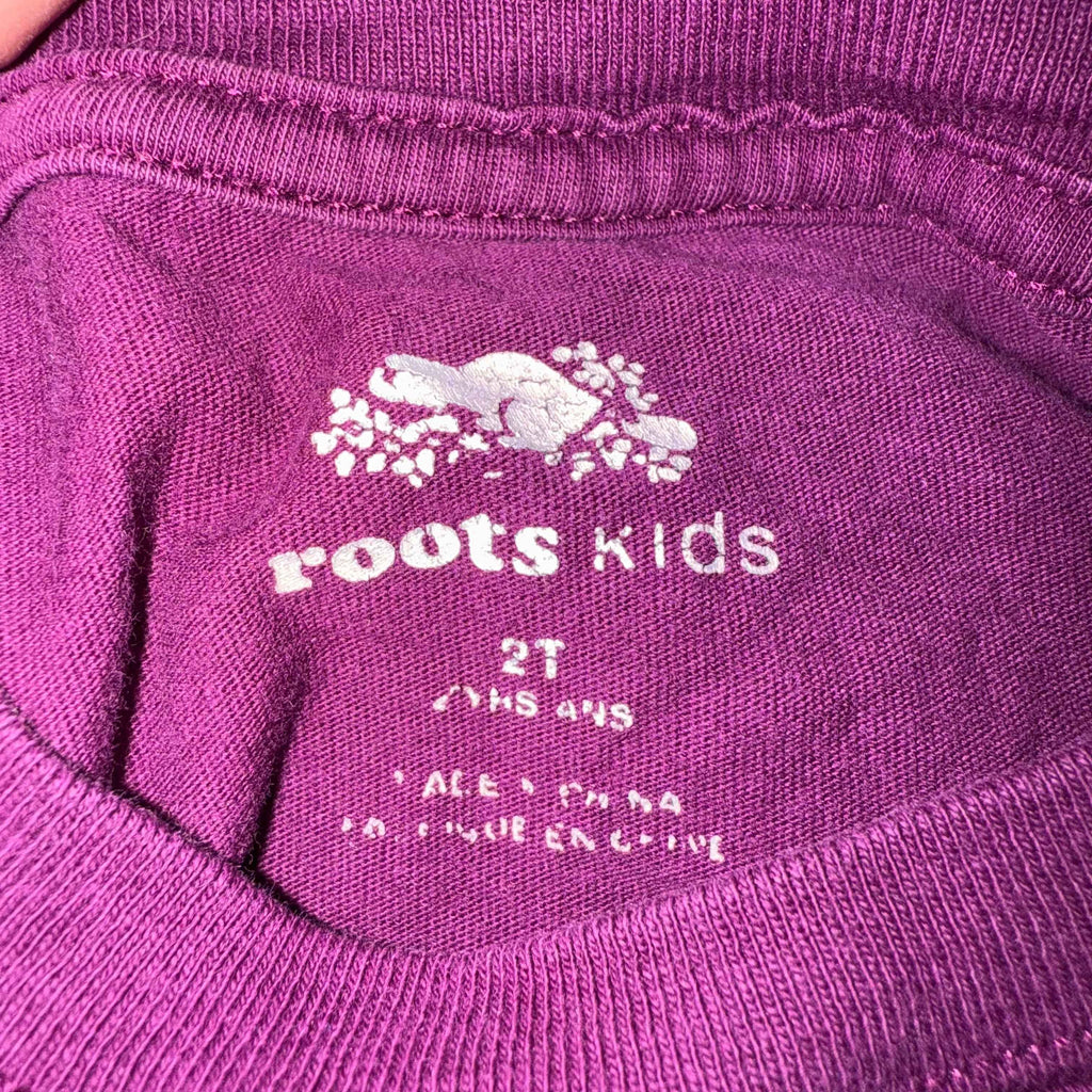 Roots 2T long sleeve original cooper beaver t-shirt maroon - Ready Kids Canada
