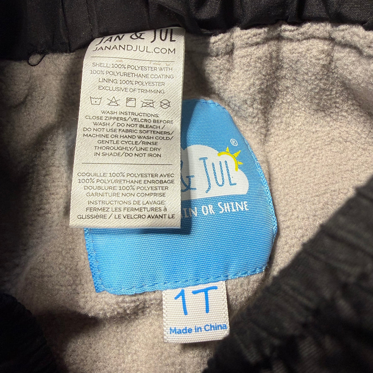 Jan & Jul Cozy-Dry Fleece-Lined Waterproof Rain Pants Size 1T - Ready Kids Canada