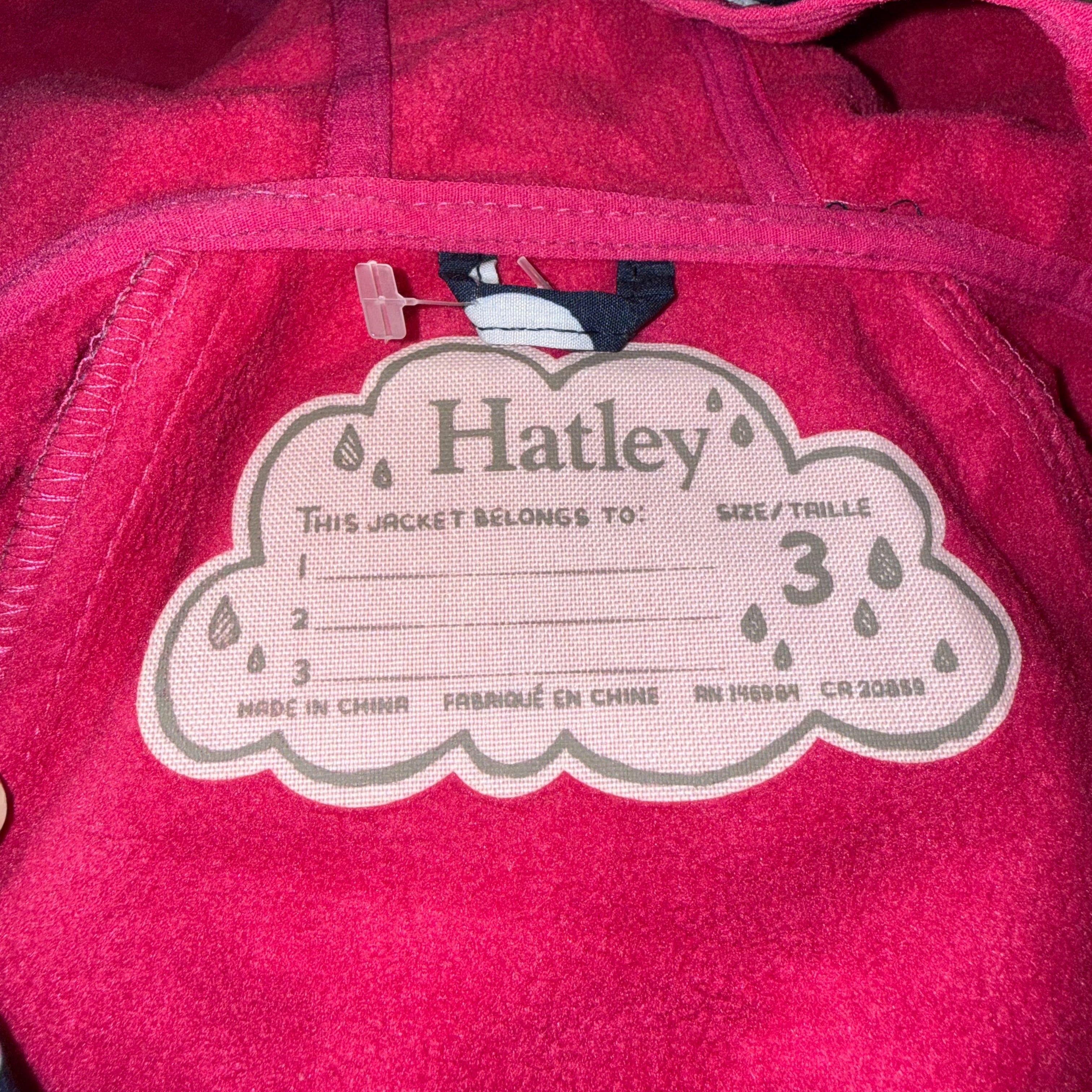 Hatley 3T girls polka dots zip-up lightweight rain jacket pink waterproof