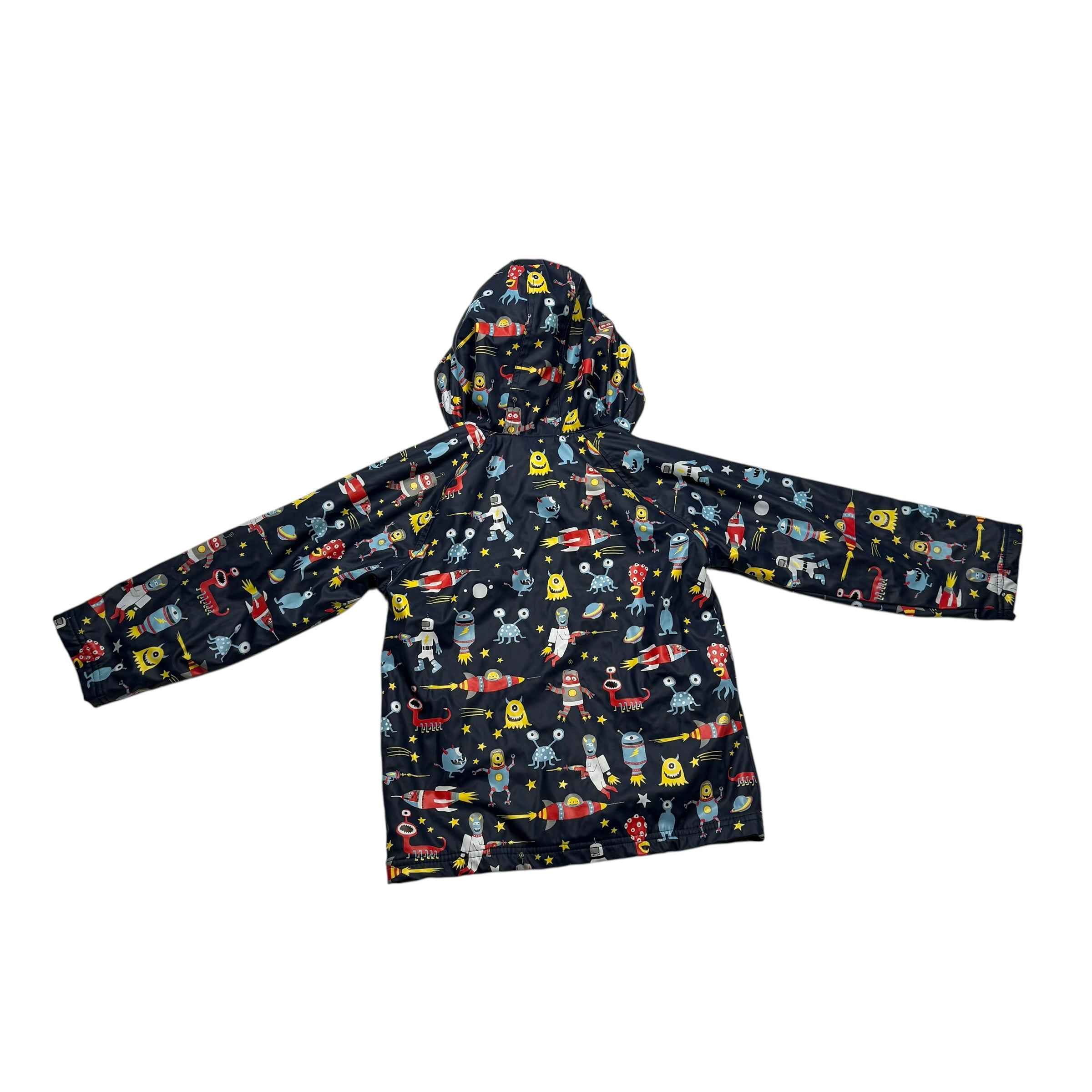 Hatley Aliens Kids Size 7 Rain Jacket