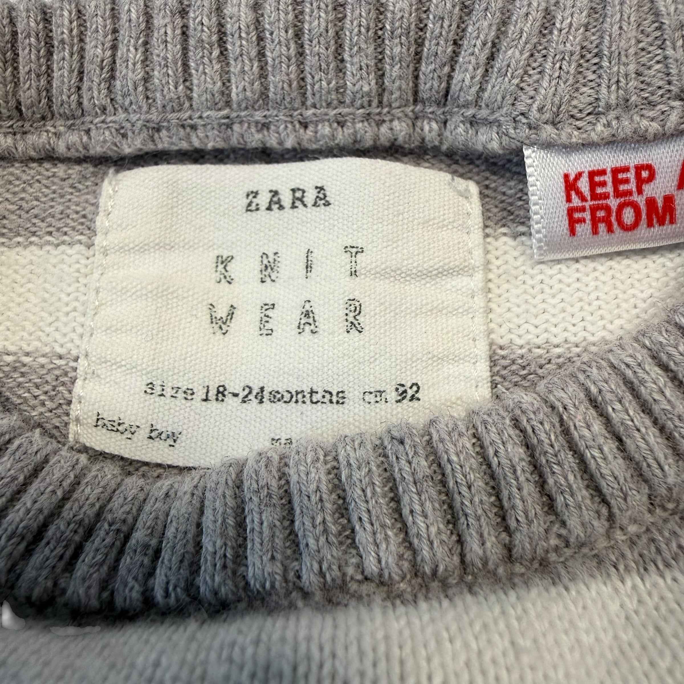 Zara Baby Boy Knit Striped Sweater (18-24 Months) - Ready Kids Canada