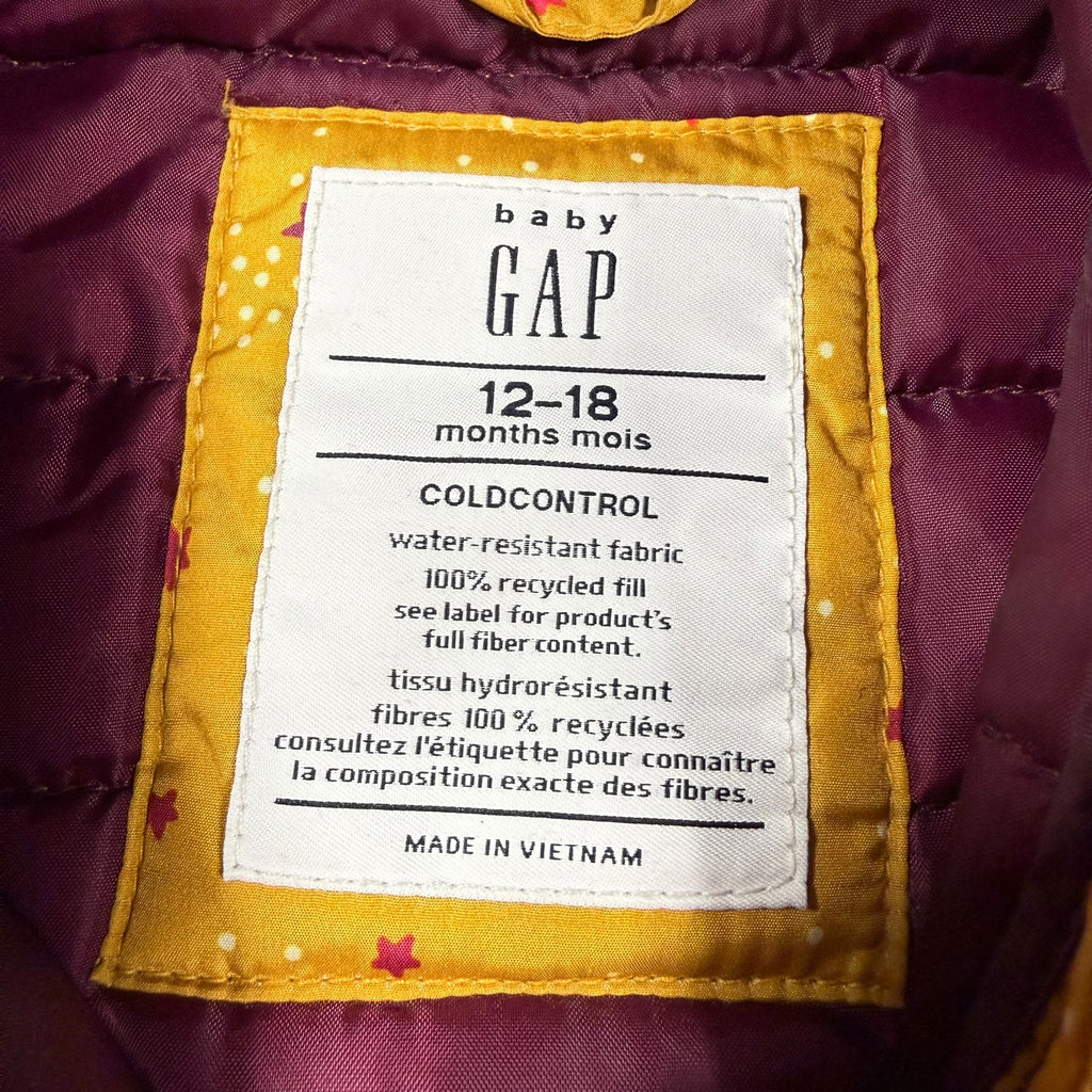 Baby Gap ColdControl Puffer Jacket - Mustard Star Print - 12-18 Months - Ready Kids Canada