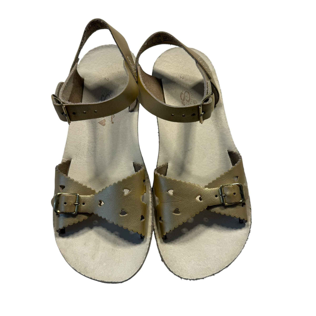 Salt Water Gold Sweetheart Sandals Big Kid Size 2 - Ready Kids Canada