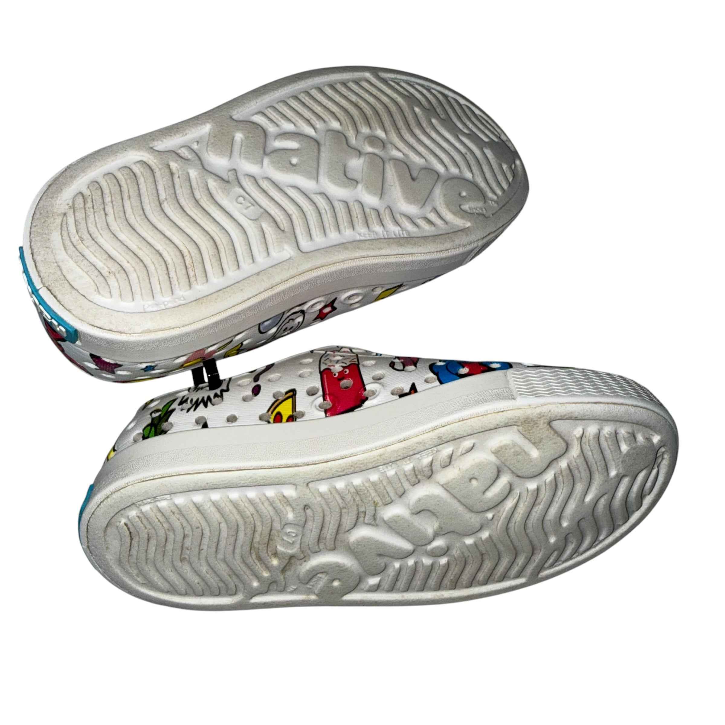 Native Shoes Kids' Jefferson Sugarlite Print (Multi-Coloured Doodle) Little Kid Size 7 C7 - Ready Kids Canada