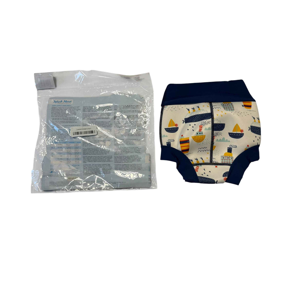 Splash About Kids Happy Nappy Reusable Neoprene Swim Diaper - Tug Boats - Size 3XL / 3-4 Years - Ready Kids Canada
