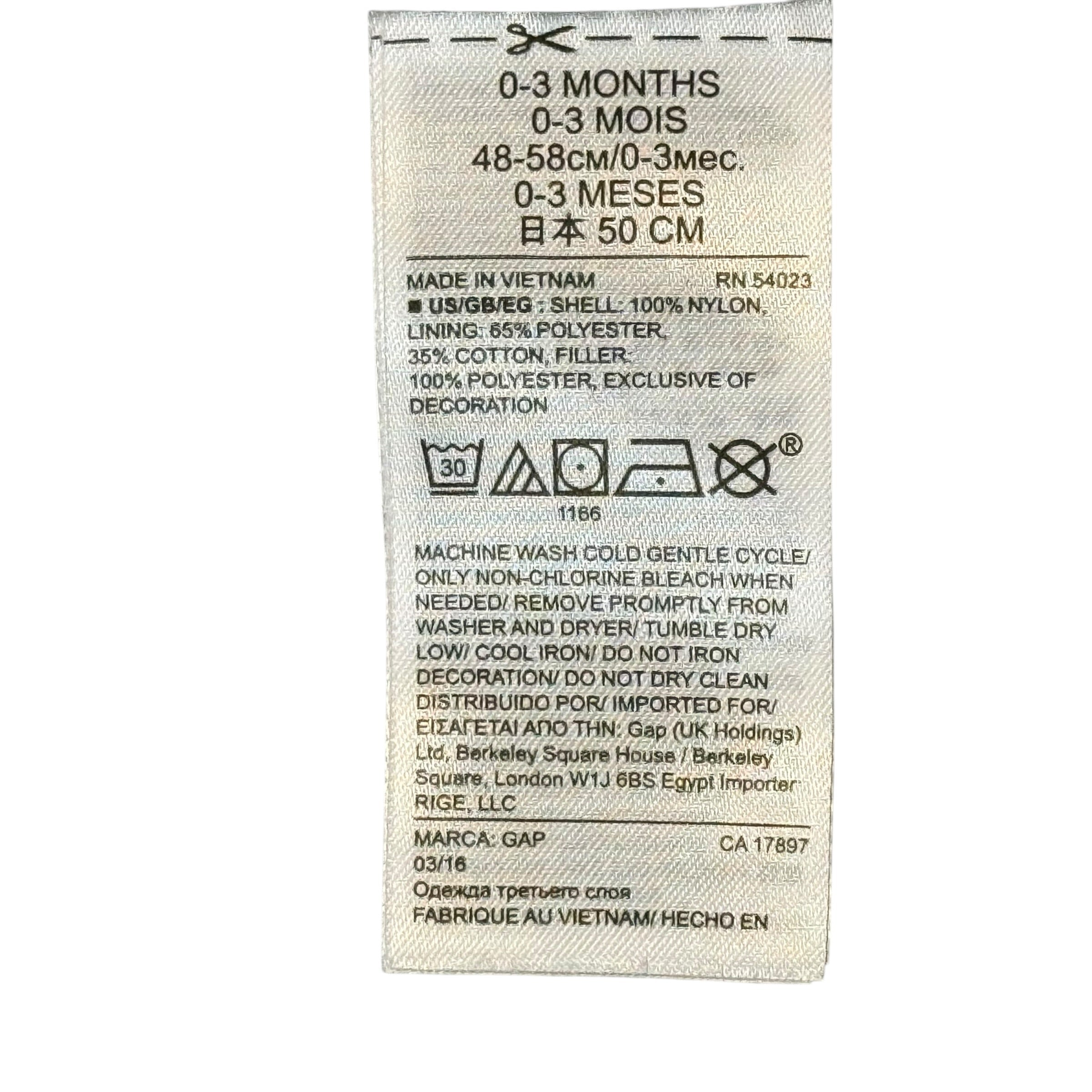 Baby GAP 0-3 Month Light Snowsuit With Covered Feet