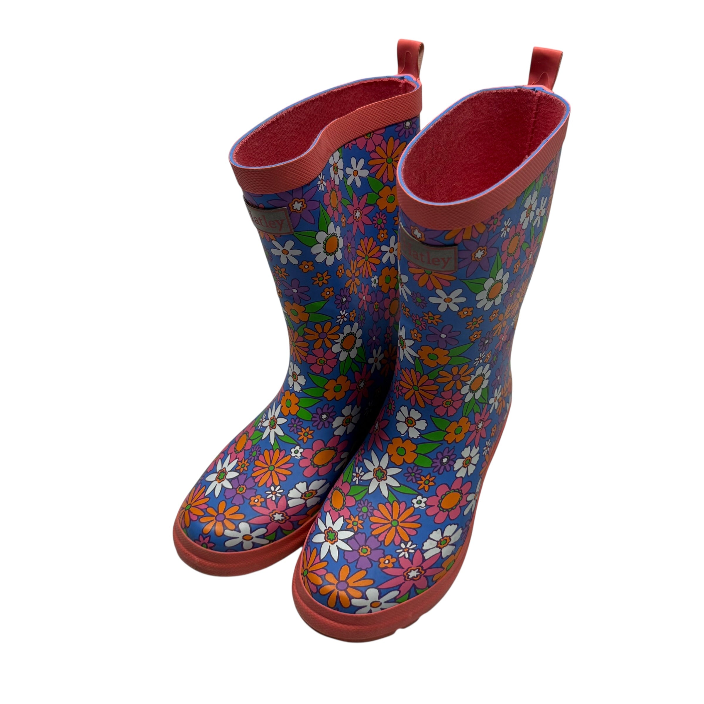 Hatley Kids' Retro Floral Matte Rain Boots in Big Kid Size 4 - Ready Kids Canada