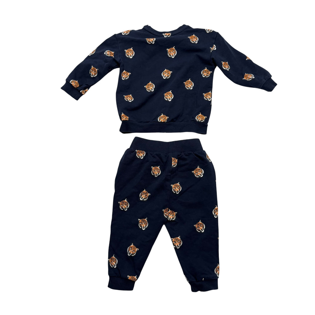Miles The Label "Go Tigers" Sweatshirt and Joggers 2-Piece Set in Navy Blue (Size 6 Months) - Ready Kids Canada