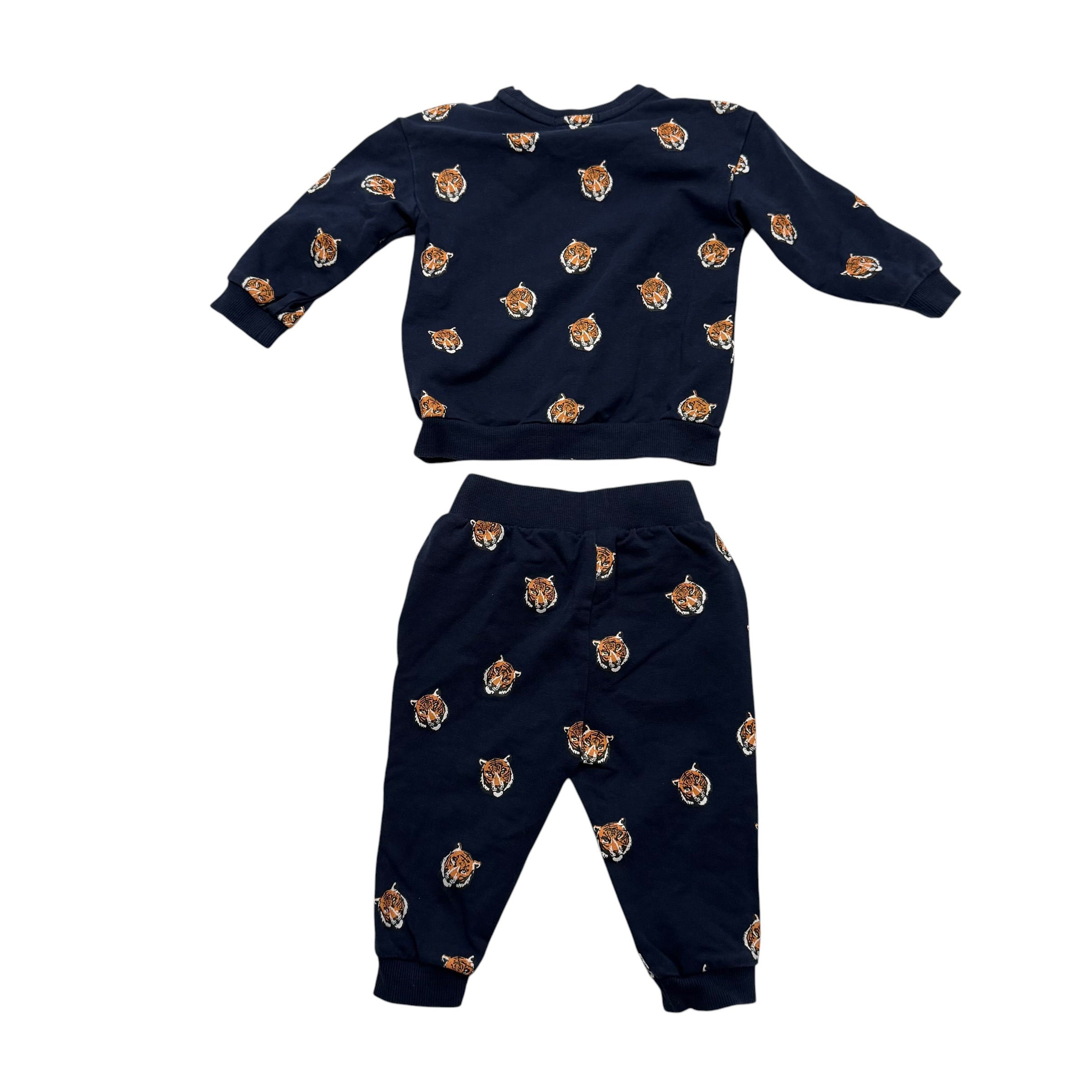 Miles The Label "Go Tigers" Sweatshirt and Joggers 2-Piece Set in Navy Blue (Size 6 Months) - Ready Kids Canada