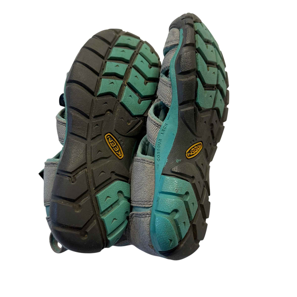 Keen Seacamp II CNX Gray Teal Sandals Kids US Size 1 - Ready Kids Canada