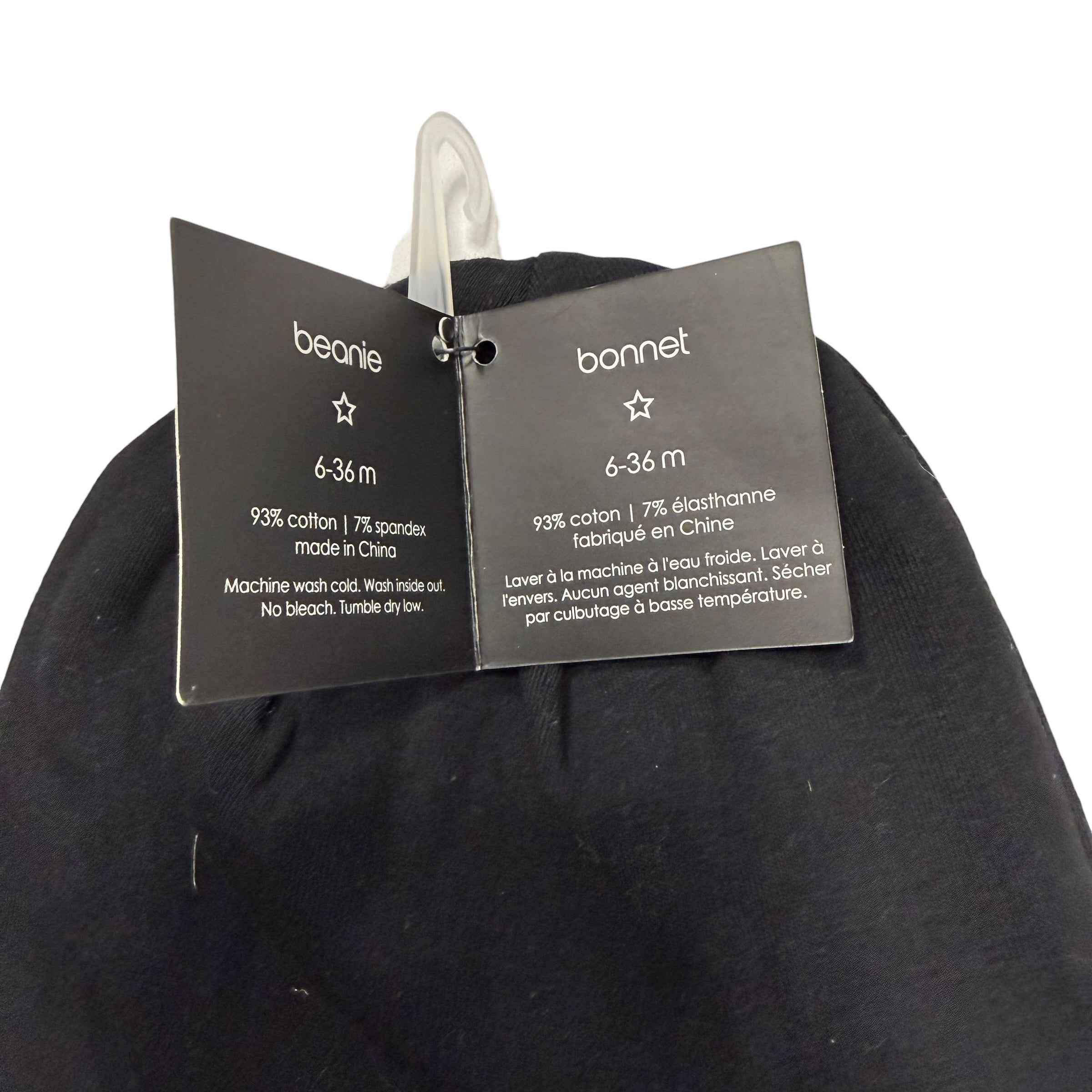 Babyfied Apparel Beanie x 6 Black NEW 6-36 Months