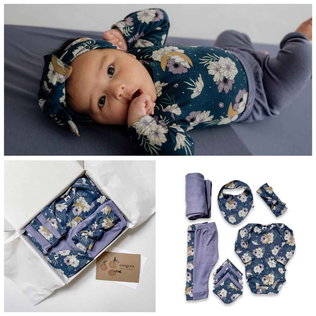 Bamboo Baby Capsule Gift Box | Celestial Floral & Dusty Lilac