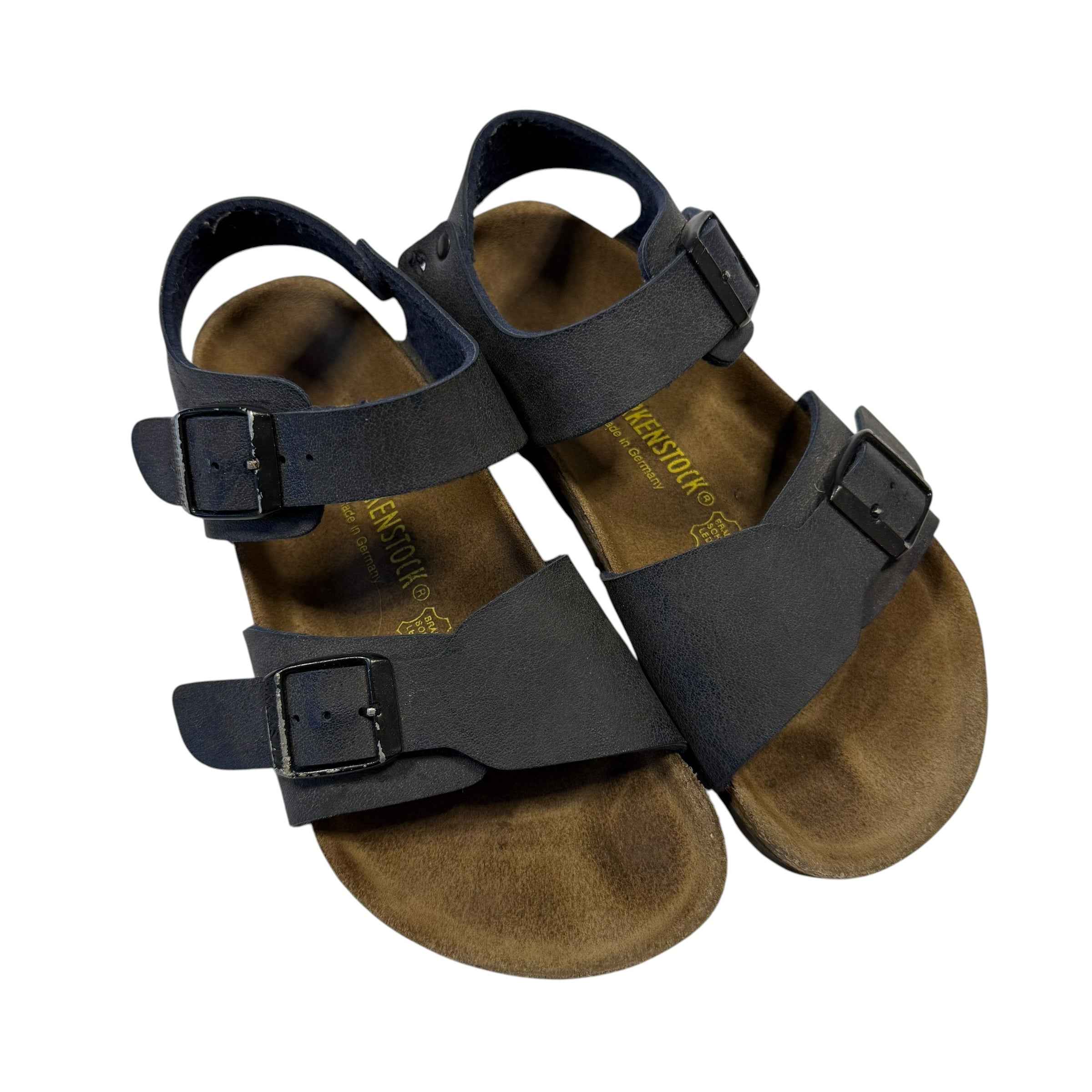 Birkenstock Milano 3-Strap Sandals - Navy Blue Birkibuc - Kids Size 33 / Big Kid 2