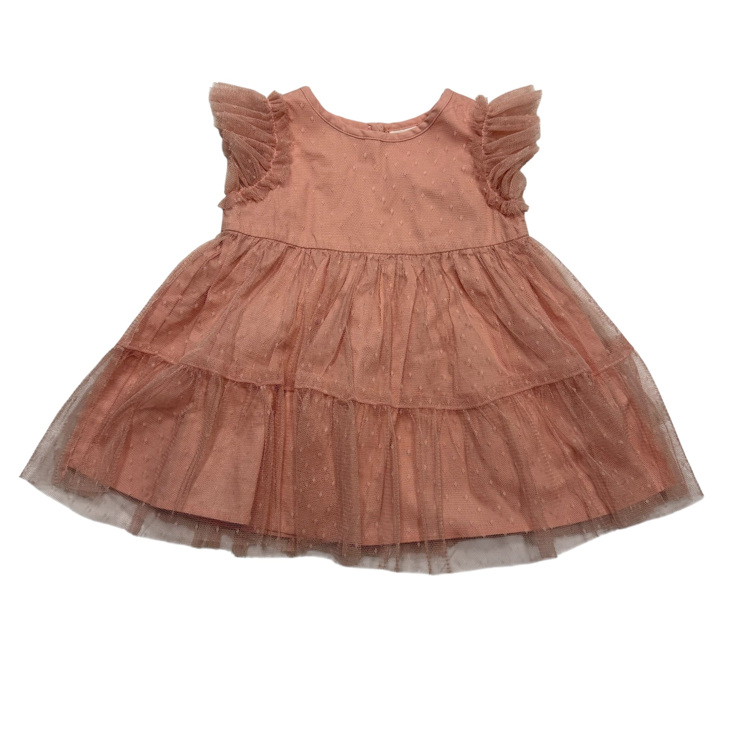 Baby Gap Tulle Flutter Dress in Dusty Rose Pink (6-12 Months) - Ready Kids Canada
