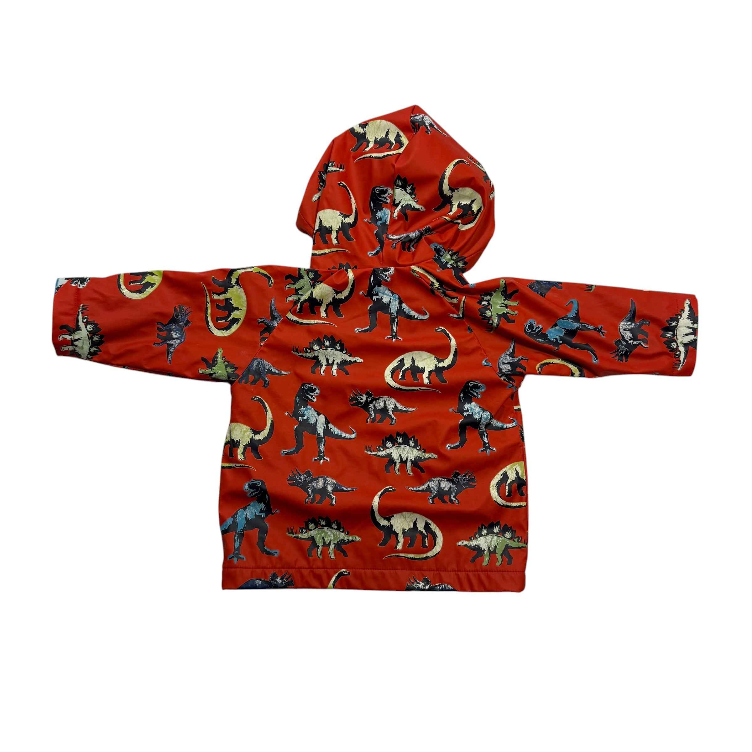 Hatley Rain Jacket 12-18 Months Red Blue Dinosaurs with Lining - Ready Kids Canada
