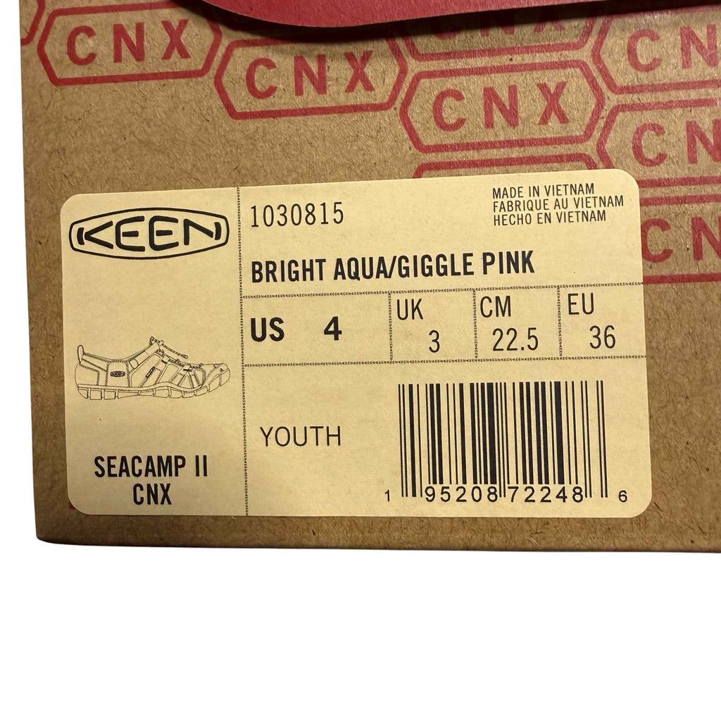 Keen Kids' Seacamp II CNX Water-Friendly Sandals NEW BNWT Bright Aqua Big Kid Size 4 - Ready Kids Canada