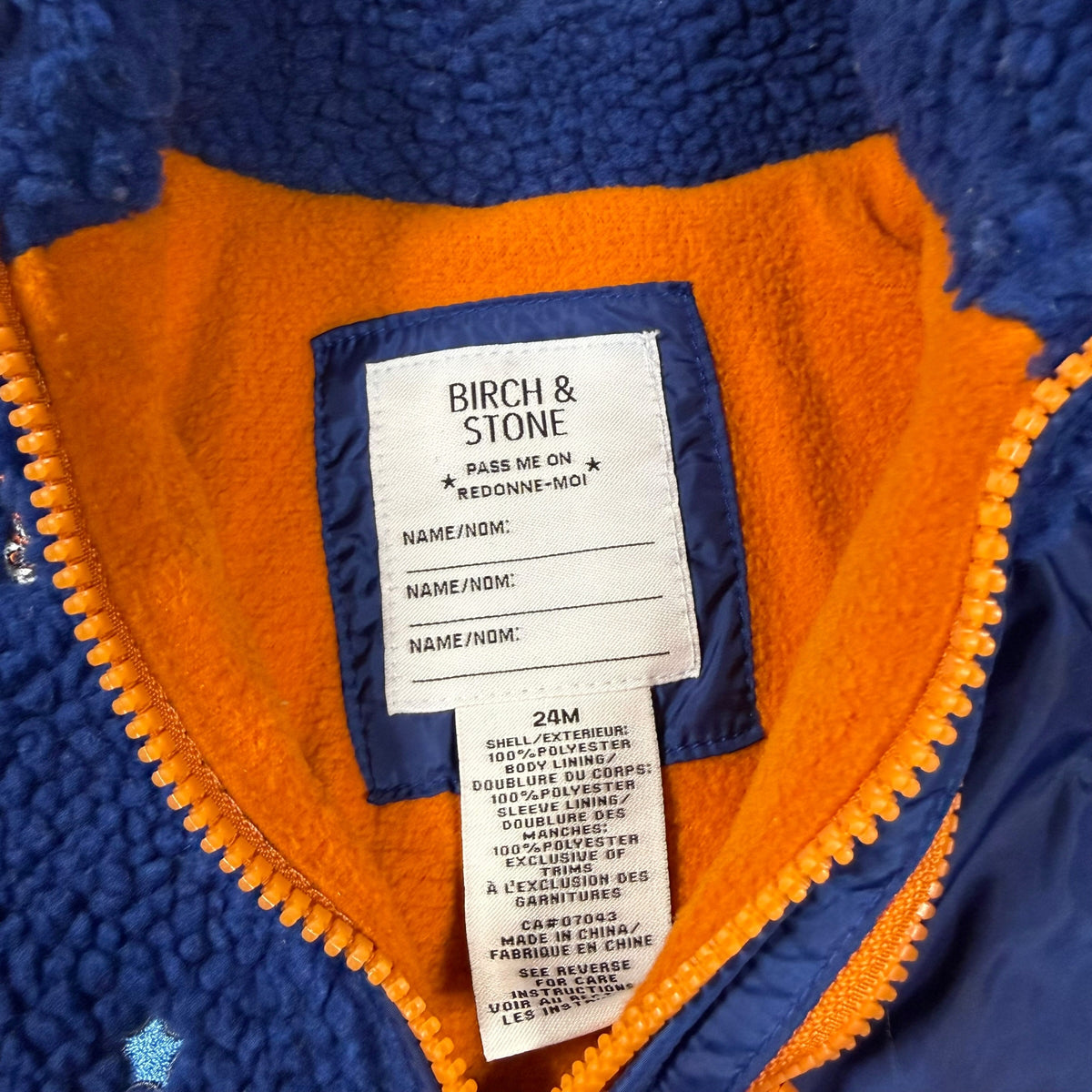Birch & Stone Sherpa Fleece Jacket - Navy Space Theme - 24 Months - Ready Kids Canada