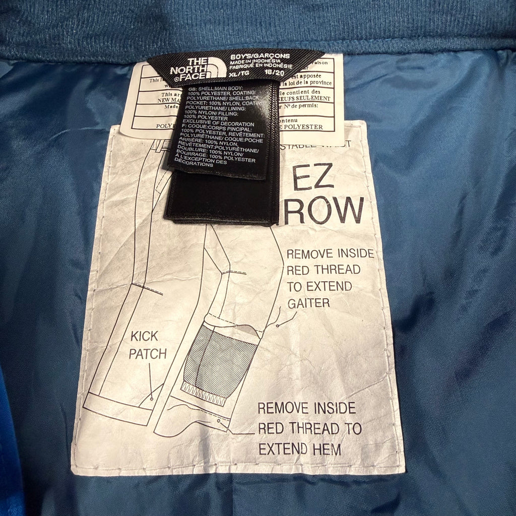 The North Face Boys Freedom Insulated HyVent Snow Pants Size XL (18/20) Blue - Ready Kids Canada