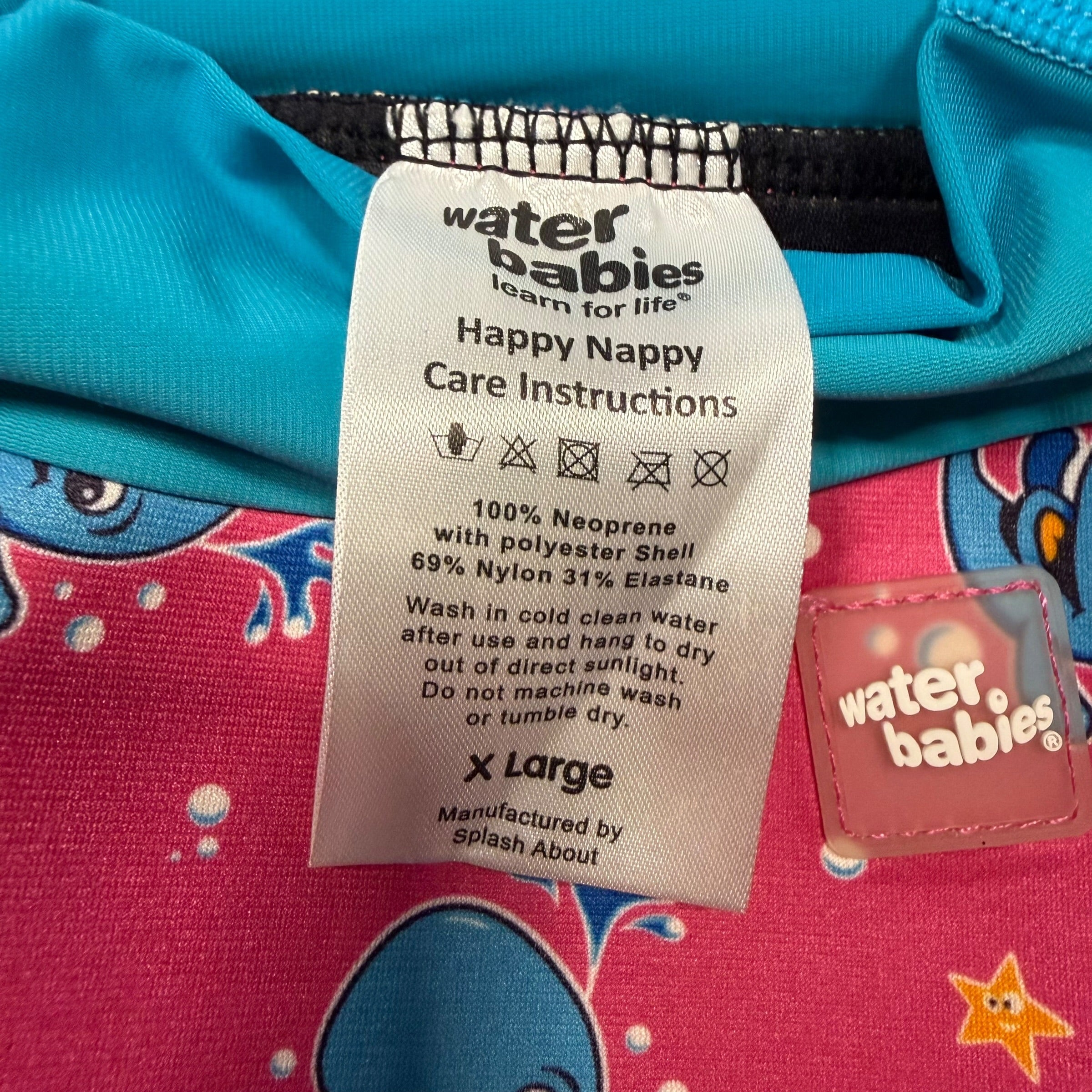 Water Babies Happy Nappy Reusable Swim Diaper Pink Blue XL - Ready Kids Canada