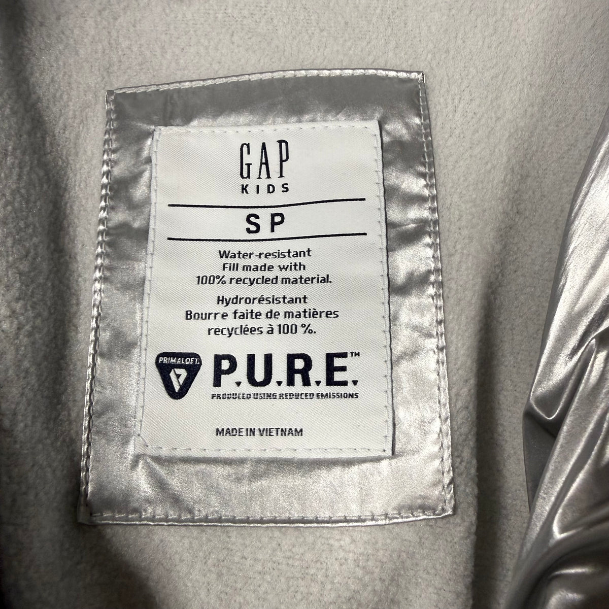Gap Kids Recycled Lightweight PrimaLoft® P.U.R.E.™ Quilted Puffer Jacket Size S (6-7) - Ready Kids Canada