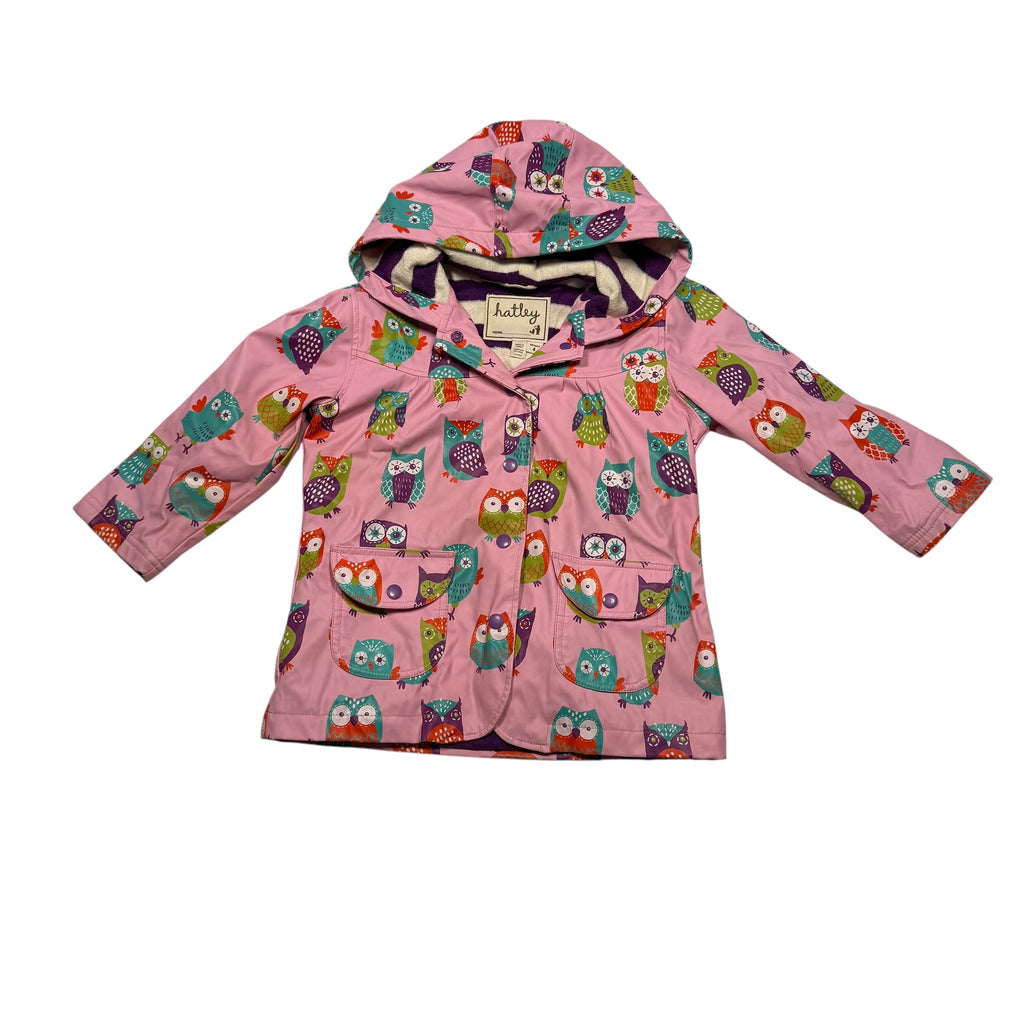 Hatley Kids Size 4 Owl Rain Jacket Pink - Ready Kids Canada