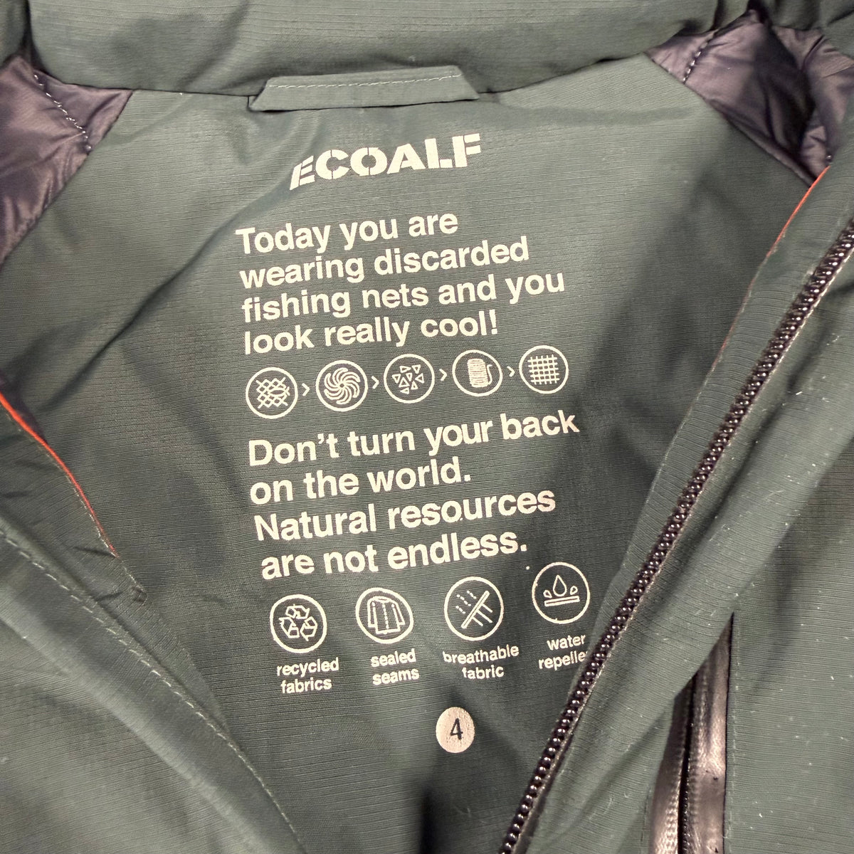 Ecoalf Kids Hooded Padded Jacket Size 4 Years Green - Ready Kids Canada