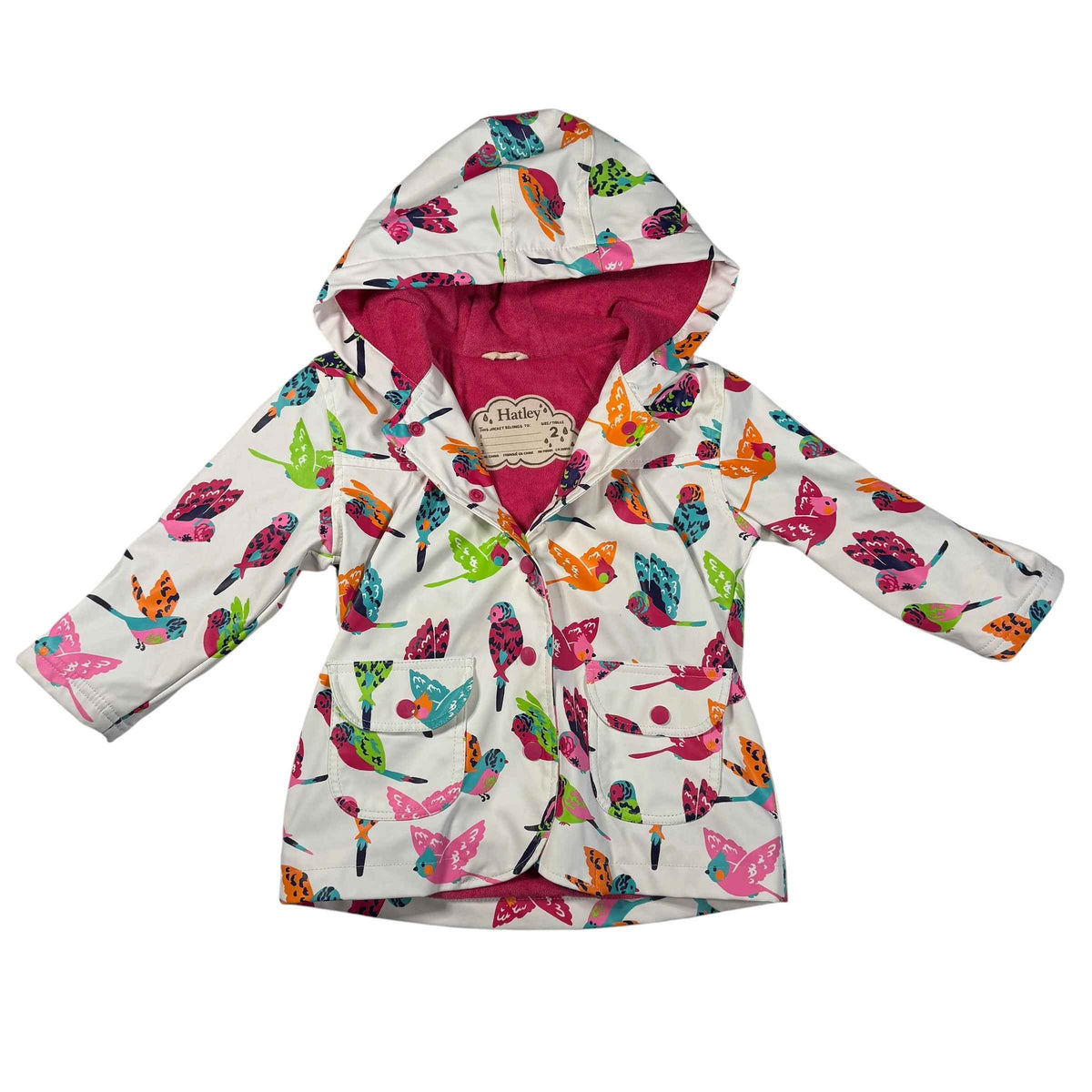 Hatley Classic Printed Bird Print Raincoat Size 2T