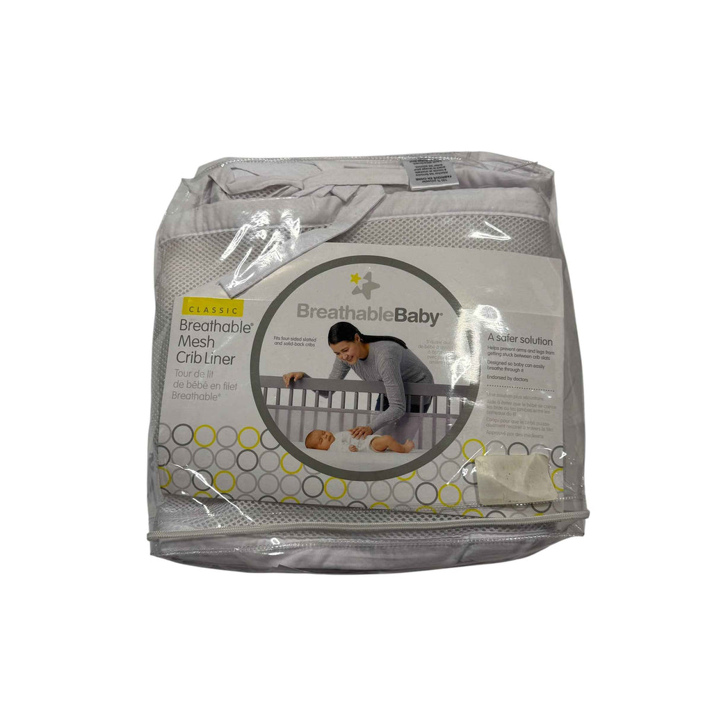 Breathable Baby Mesh Crib Bumper White