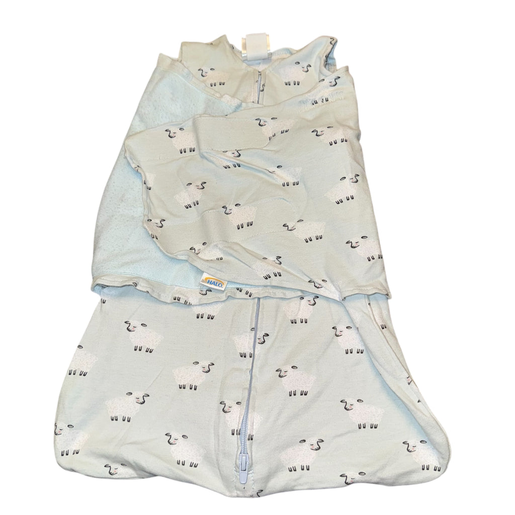Halo newborn swaddle sleep sack 3-way adjustable cotton with inverted zipper