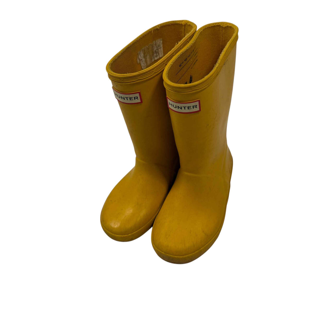 Hunter Yellow Short First Classic Rain Boots Size 1 Boys, 13 Girls Yellow