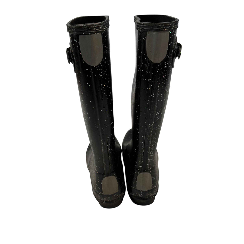Hunter Size 5 Black Sparkle Rain Boots