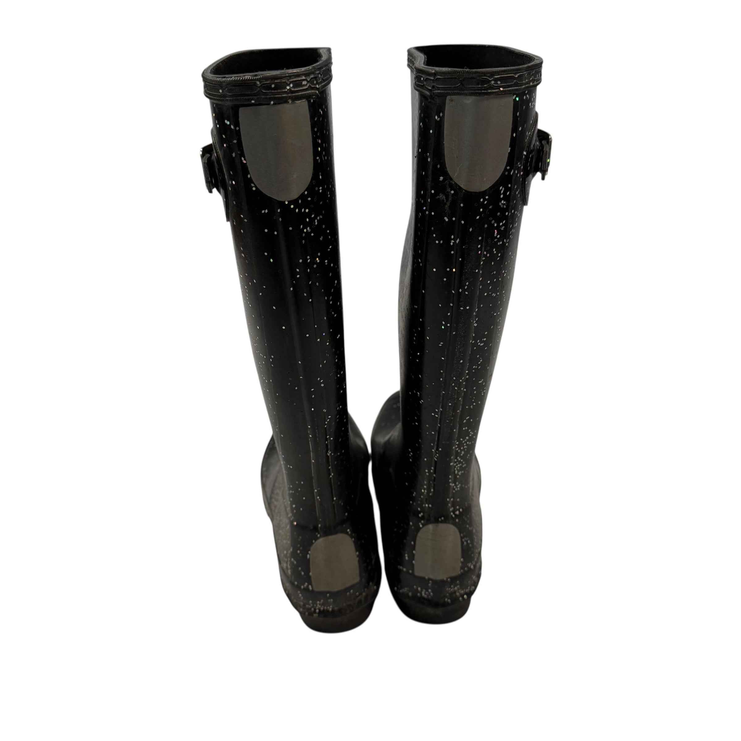 Hunter Size 5 Black Sparkle Rain Boots