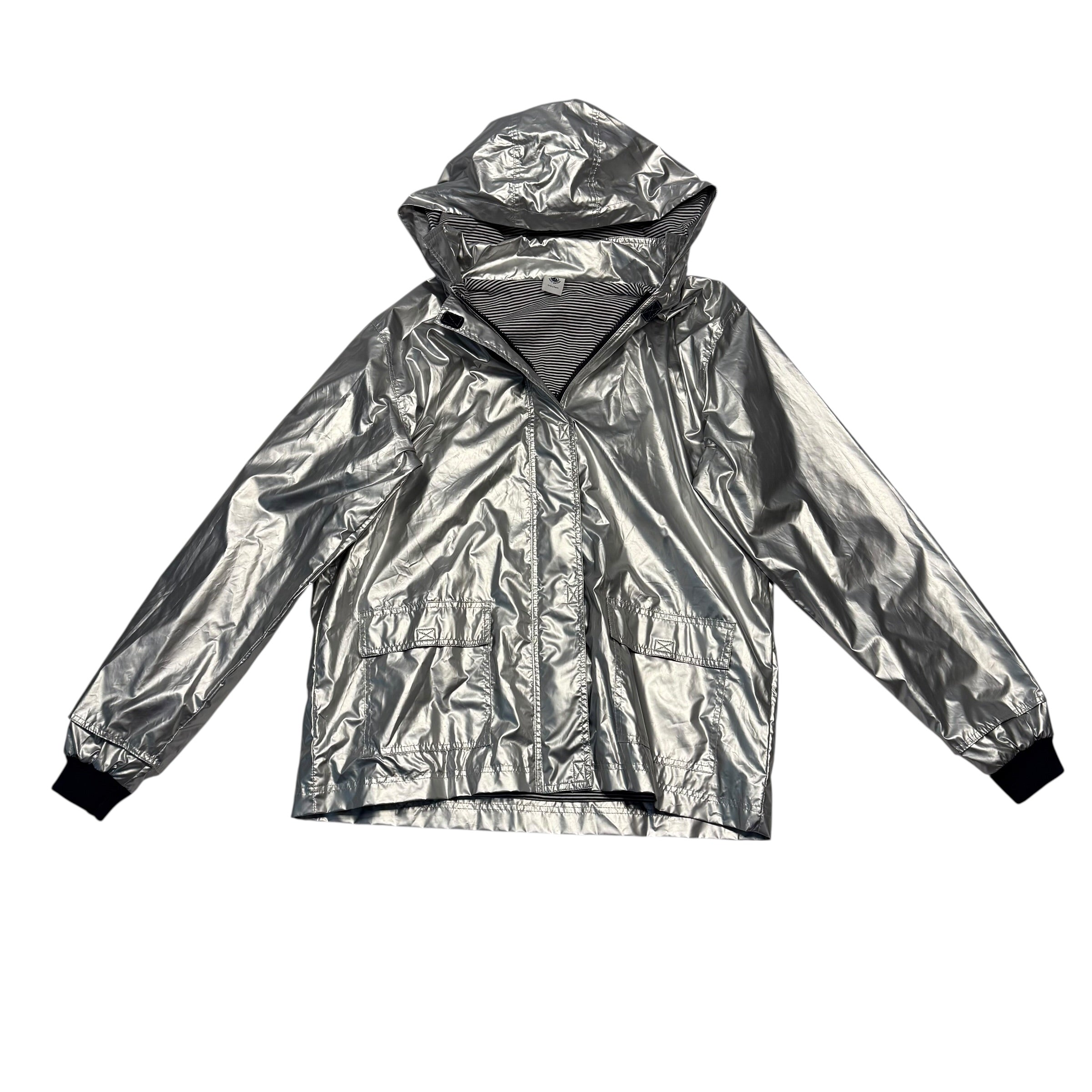 Petit Bateau 12 Year Rain Jacket Coat Silver 