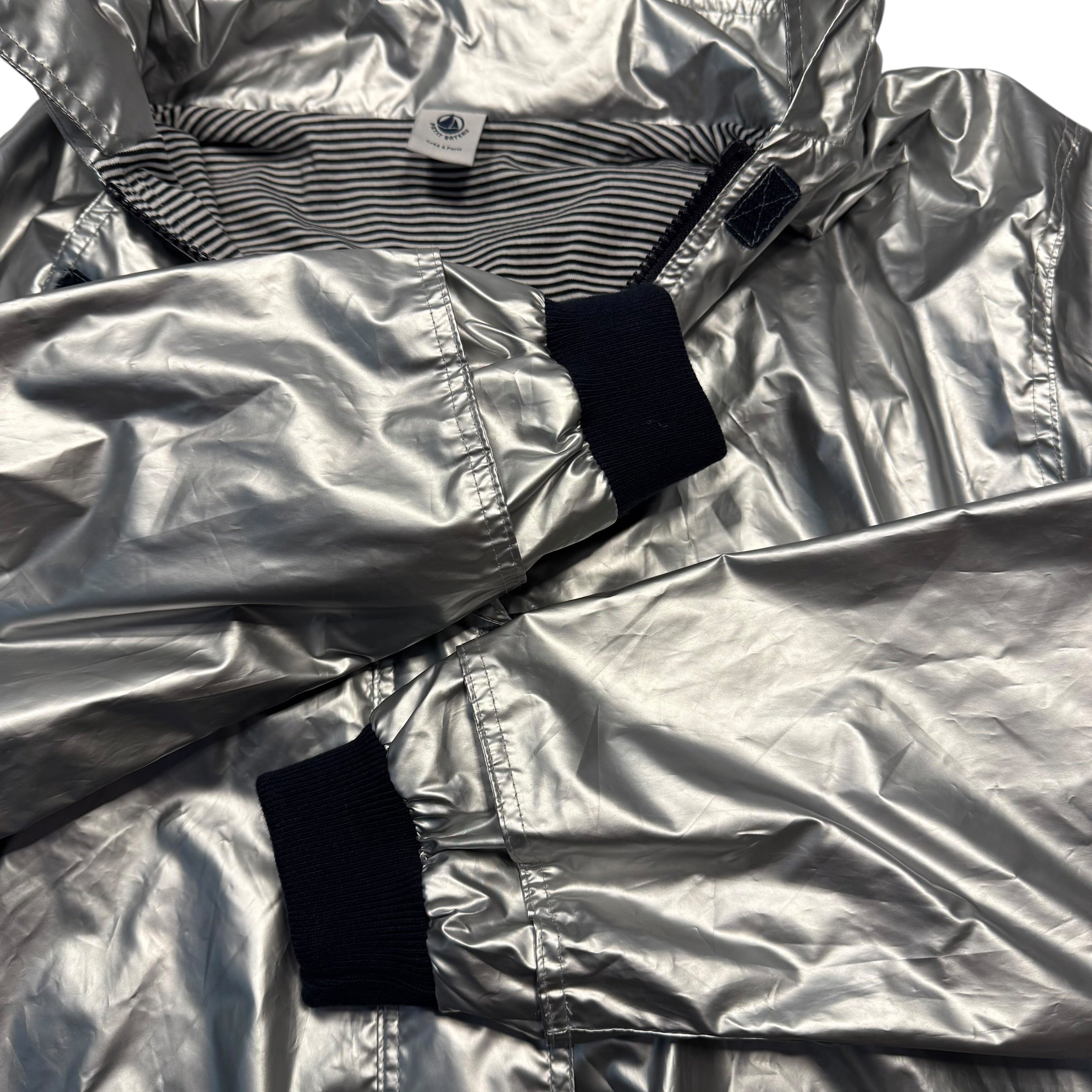Petit Bateau 12 Year Rain Jacket Coat Silver 