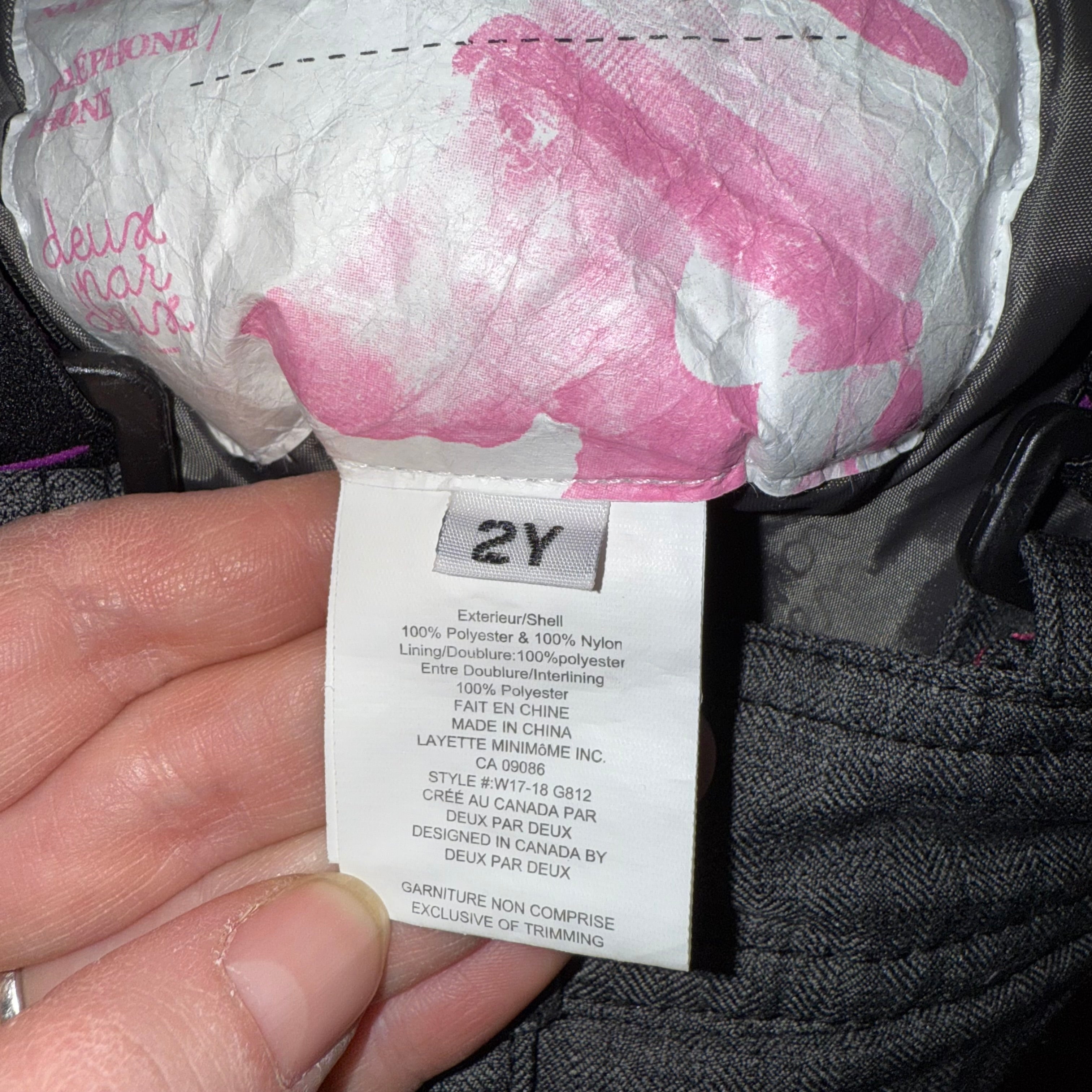 Deux par deux snow pants 2T toddler insulated waterproof