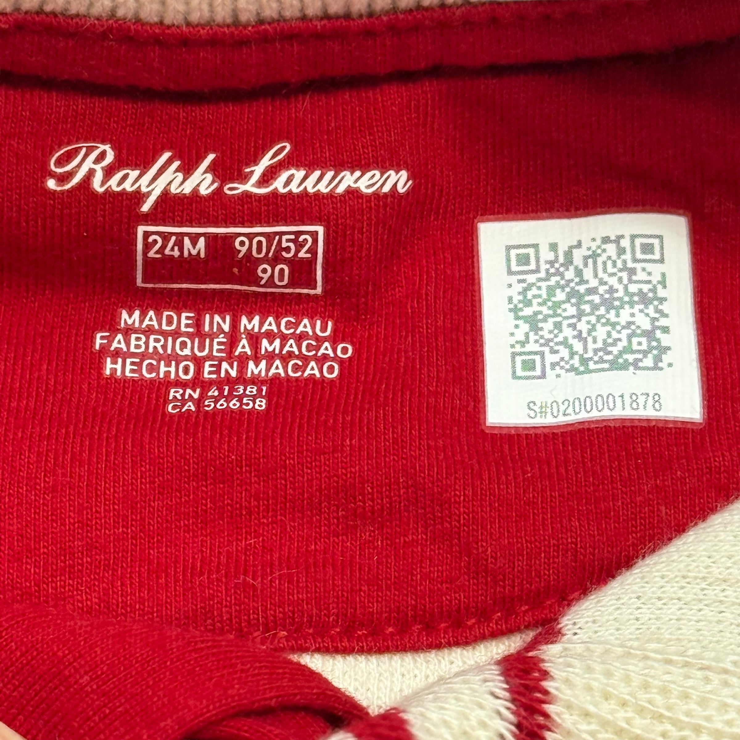 Ralph Lauren 24-month sweater, red and white striped