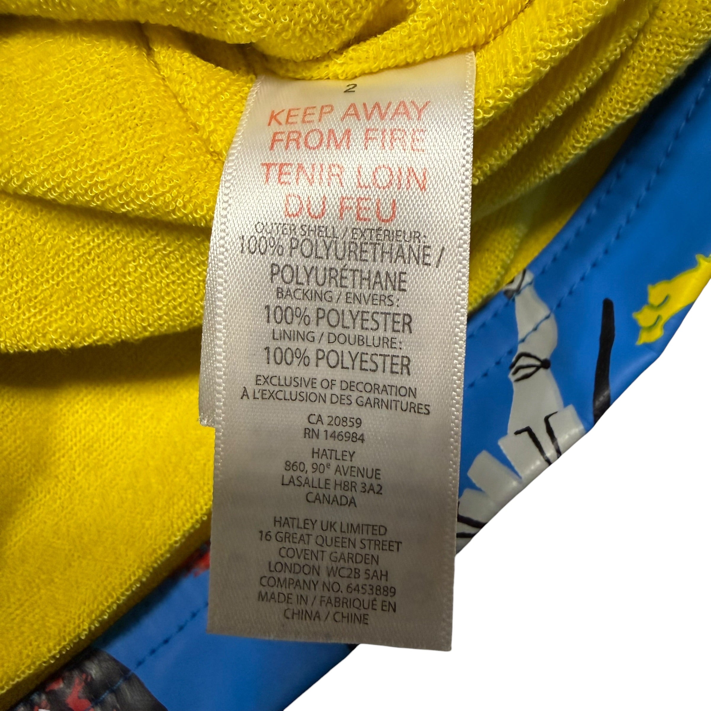 Hatley Knights Toddler Rain Jacket Size 2 Blue Yellow - Ready Kids Canada