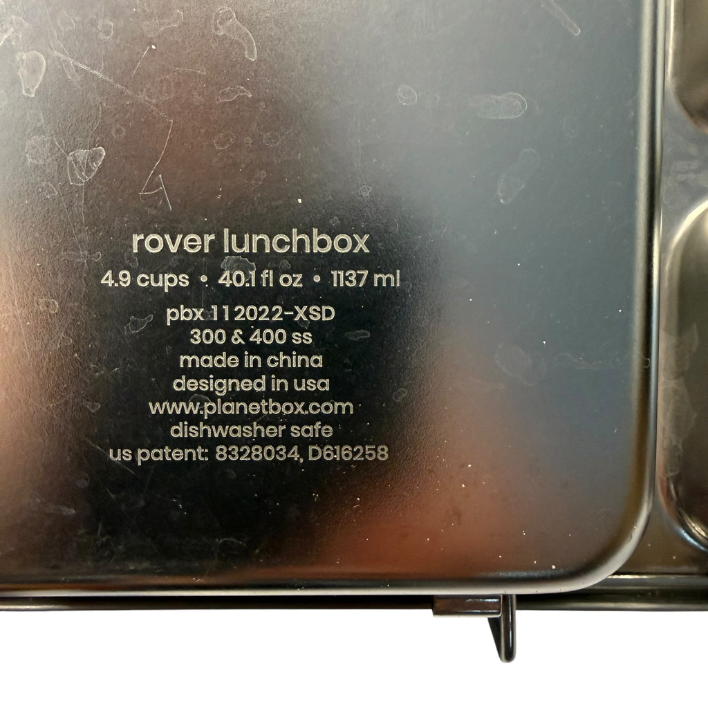 PlanetBox Rover Stainless Steel Bento Lunchbox Combo with 2-in-1 Lunch Tote Bag (Grey Grid / Bright Orange) - Ready Kids Canada