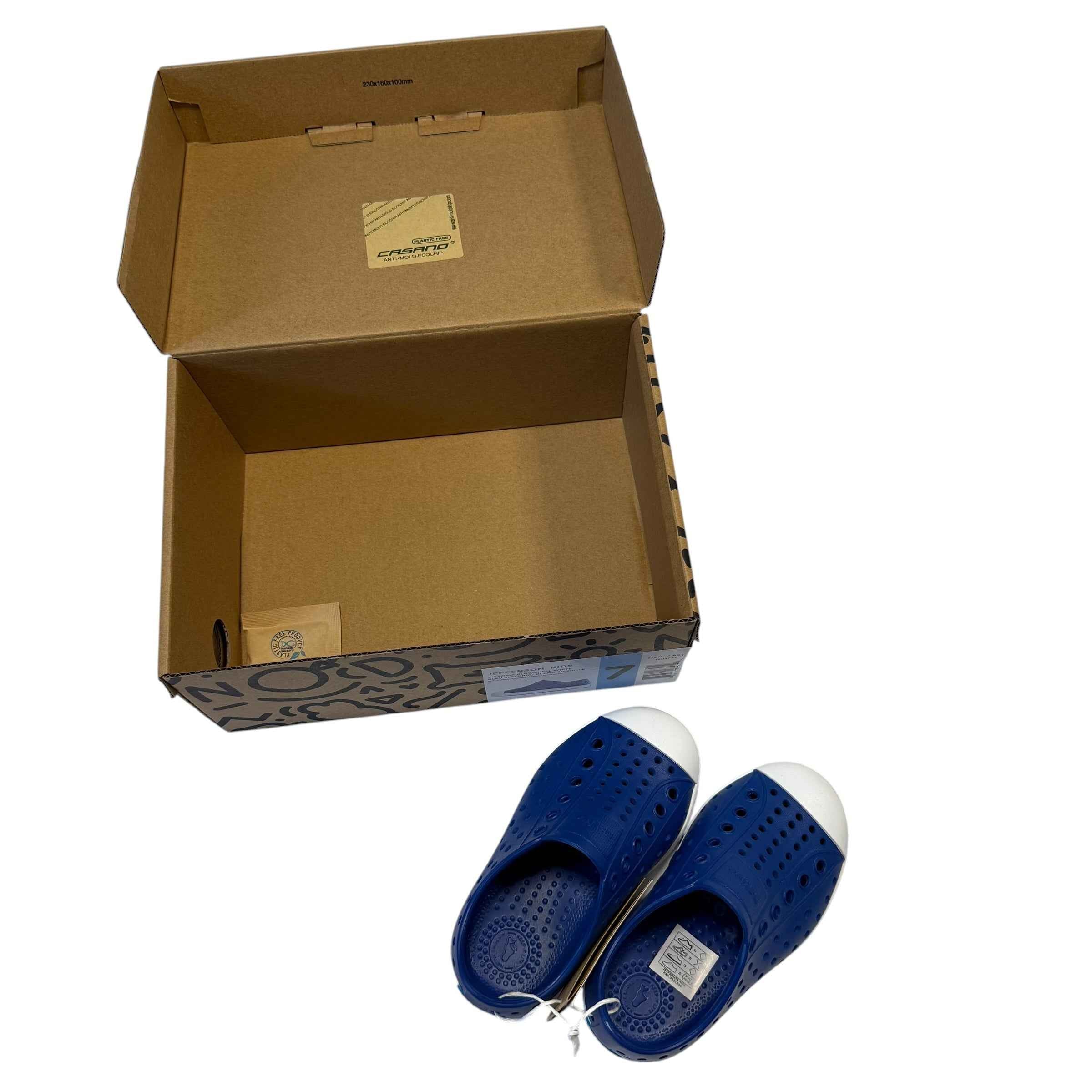 NIB Native Shoes Kids Jefferson Slip-On Sneakers – Blue – Size Child 7 (C7) - Ready Kids Canada