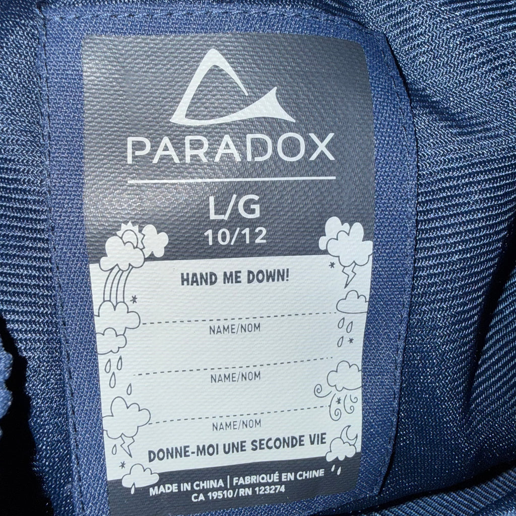 Paradox 10-12 rain pants water and wind resistant with cargo pocket