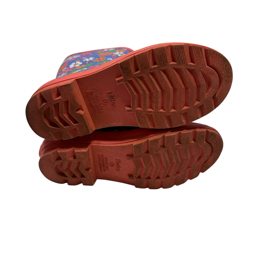 Hatley Kids' Retro Floral Matte Rain Boots in Big Kid Size 4 - Ready Kids Canada