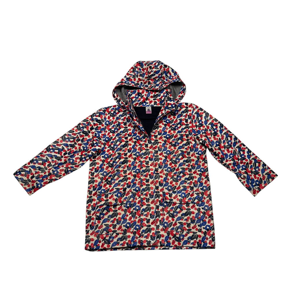 Petit Bateau Kids Size 8 Lined Rain Jacket Cherry Pattern - Ready Kids Canada