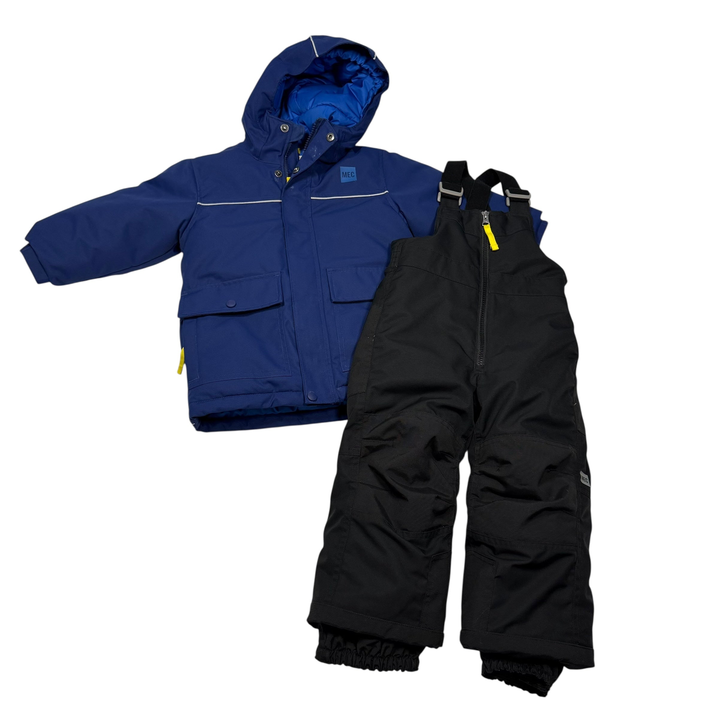 MEC Toaster Jacket and Bib Snow Pants Blue and Black 2T - Ready Kids Canada