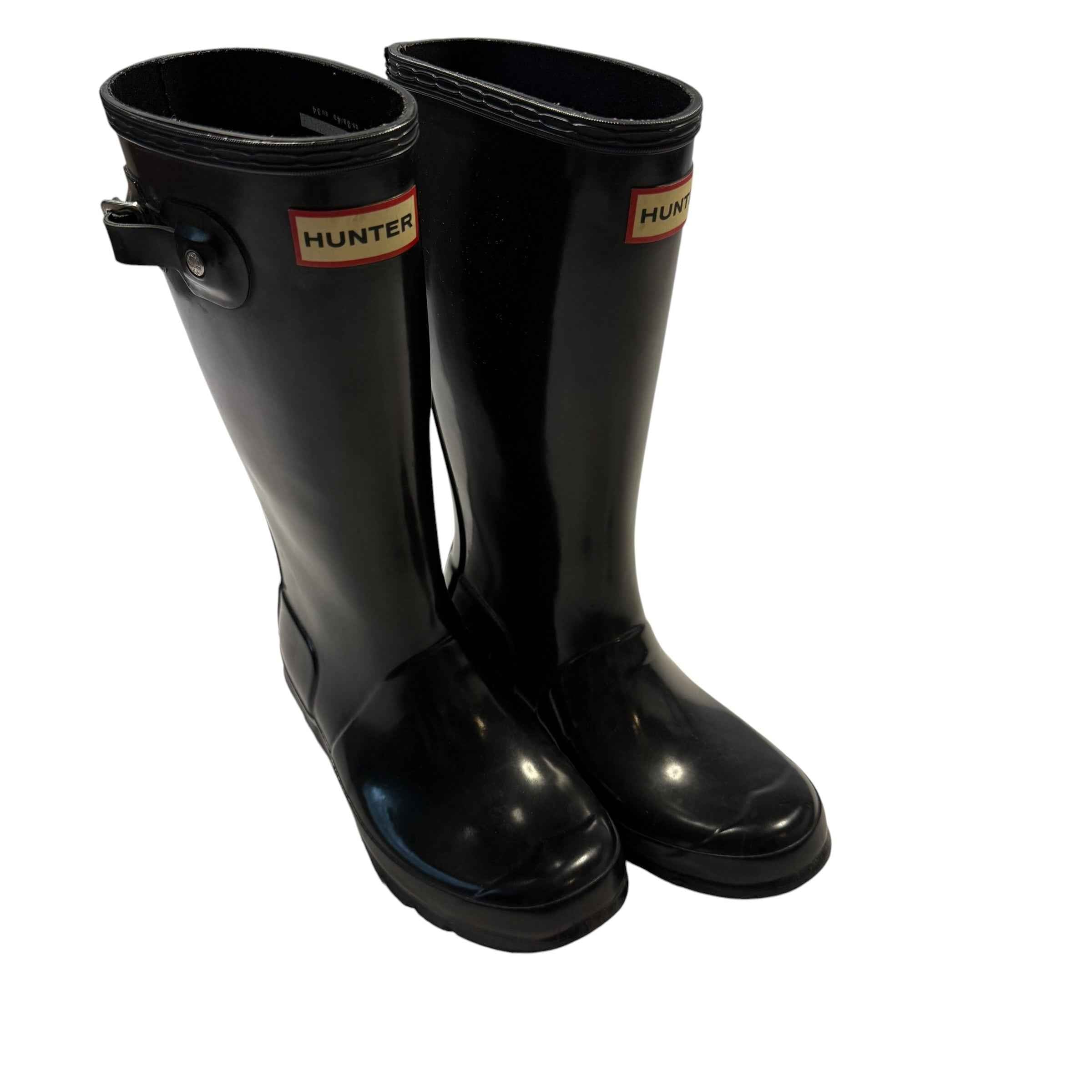Hunter Big Kids Original Gloss Rain Boots – Black (Size US 3/4) - Ready Kids Canada